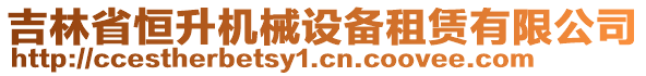 吉林省恒升機(jī)械設(shè)備租賃有限公司