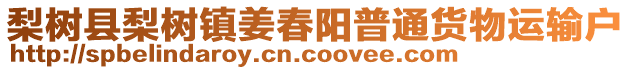 梨樹縣梨樹鎮(zhèn)姜春陽(yáng)普通貨物運(yùn)輸戶