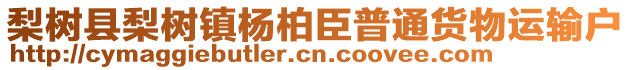 梨樹縣梨樹鎮(zhèn)楊柏臣普通貨物運(yùn)輸戶