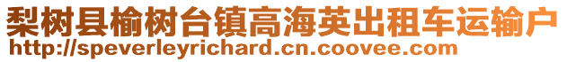 梨樹縣榆樹臺(tái)鎮(zhèn)高海英出租車運(yùn)輸戶