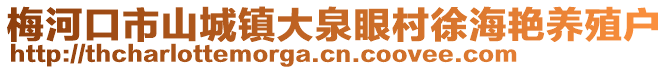梅河口市山城鎮大泉眼村徐海艷養殖戶
