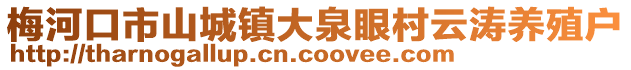 梅河口市山城鎮大泉眼村云濤養殖戶