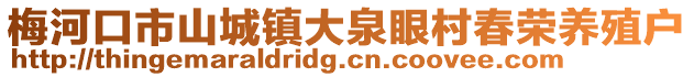 梅河口市山城鎮大泉眼村春榮養殖戶