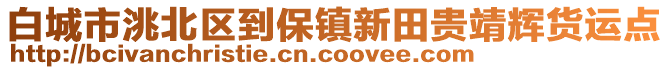 白城市洮北區(qū)到保鎮(zhèn)新田貴靖輝貨運點