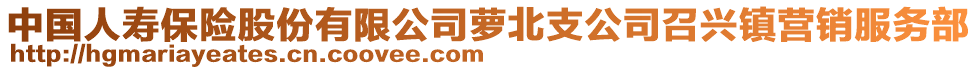 中國(guó)人壽保險(xiǎn)股份有限公司蘿北支公司召興鎮(zhèn)營(yíng)銷服務(wù)部