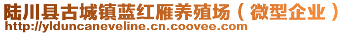 陆川县古城镇蓝红雁养殖场（微型企业）