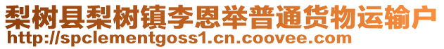 梨樹(shù)縣梨樹(shù)鎮(zhèn)李恩舉普通貨物運(yùn)輸戶(hù)