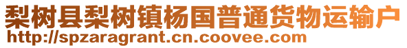 梨樹縣梨樹鎮(zhèn)楊國普通貨物運(yùn)輸戶