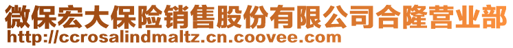 微保宏大保險(xiǎn)銷售股份有限公司合隆營(yíng)業(yè)部