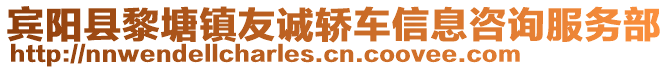 賓陽縣黎塘鎮(zhèn)友誠轎車信息咨詢服務(wù)部