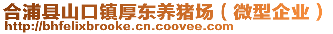 合浦縣山口鎮(zhèn)厚東養(yǎng)豬場（微型企業(yè)）