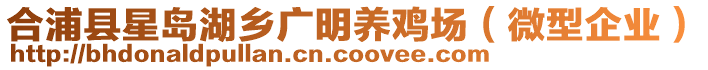 合浦縣星島湖鄉(xiāng)廣明養(yǎng)雞場(chǎng)（微型企業(yè)）