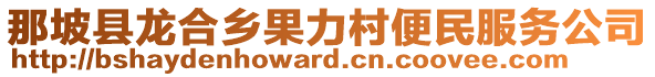 那坡縣龍合鄉(xiāng)果力村便民服務(wù)公司