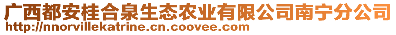 廣西都安桂合泉生態(tài)農(nóng)業(yè)有限公司南寧分公司