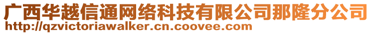 廣西華越信通網(wǎng)絡(luò)科技有限公司那隆分公司