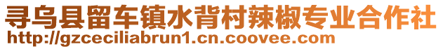 尋烏縣留車鎮(zhèn)水背村辣椒專業(yè)合作社