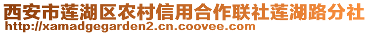 西安市蓮湖區(qū)農(nóng)村信用合作聯(lián)社蓮湖路分社