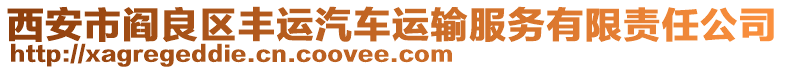 西安市閻良區(qū)豐運(yùn)汽車運(yùn)輸服務(wù)有限責(zé)任公司