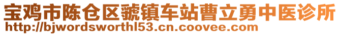 寶雞市陳倉(cāng)區(qū)虢鎮(zhèn)車站曹立勇中醫(yī)診所