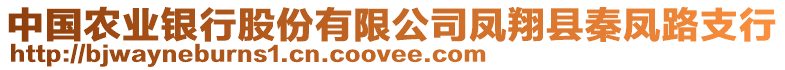 中國(guó)農(nóng)業(yè)銀行股份有限公司鳳翔縣秦鳳路支行