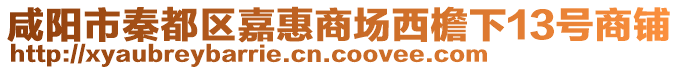 咸陽市秦都區(qū)嘉惠商場(chǎng)西檐下13號(hào)商鋪