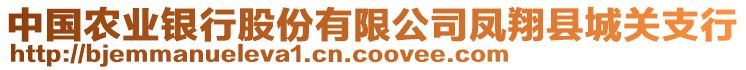 中國農(nóng)業(yè)銀行股份有限公司鳳翔縣城關(guān)支行