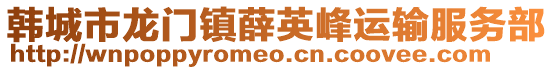 韓城市龍門鎮(zhèn)薛英峰運(yùn)輸服務(wù)部