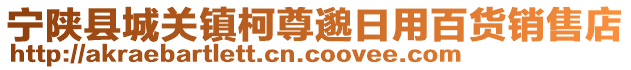 寧陜縣城關(guān)鎮(zhèn)柯尊邈日用百貨銷售店