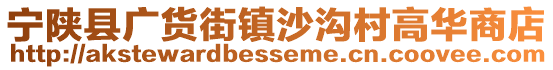 宁陕县广货街镇沙沟村高华商店