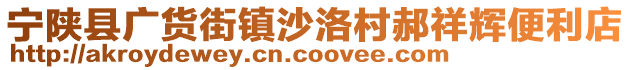 寧陜縣廣貨街鎮(zhèn)沙洛村郝祥輝便利店