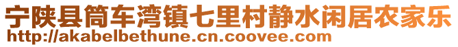 寧陜縣筒車(chē)灣鎮(zhèn)七里村靜水閑居農(nóng)家樂(lè)