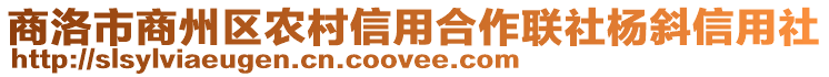 商洛市商州區(qū)農(nóng)村信用合作聯(lián)社楊斜信用社