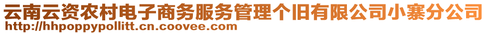 云南云資農(nóng)村電子商務(wù)服務(wù)管理個(gè)舊有限公司小寨分公司