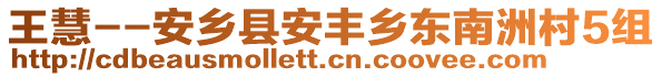 王慧--安鄉(xiāng)縣安豐鄉(xiāng)東南洲村5組