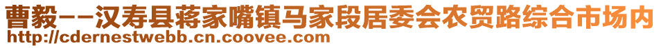 曹毅--漢壽縣蔣家嘴鎮(zhèn)馬家段居委會(huì)農(nóng)貿(mào)路綜合市場(chǎng)內(nèi)