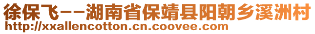 徐保飞--湖南省保靖县阳朝乡溪洲村