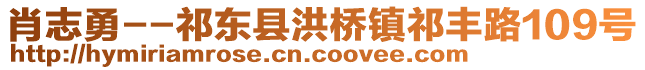 肖志勇--祁東縣洪橋鎮(zhèn)祁豐路109號