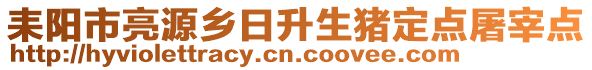 耒陽市亮源鄉(xiāng)日升生豬定點屠宰點