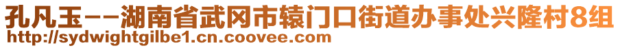 孔凡玉--湖南省武岡市轅門口街道辦事處興隆村8組