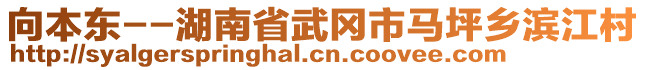 向本東--湖南省武岡市馬坪鄉(xiāng)濱江村