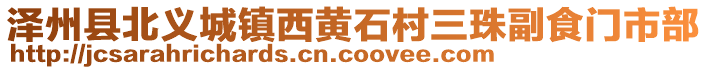 澤州縣北義城鎮(zhèn)西黃石村三珠副食門市部