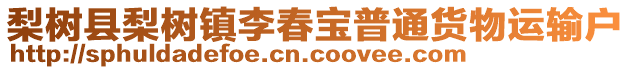 梨树县梨树镇李春宝普通货物运输户