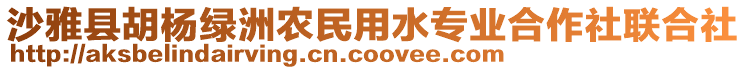 沙雅縣胡楊綠洲農(nóng)民用水專業(yè)合作社聯(lián)合社