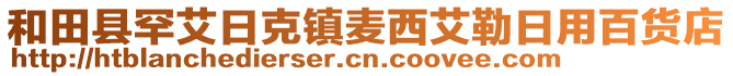 和田縣罕艾日克鎮(zhèn)麥西艾勒日用百貨店