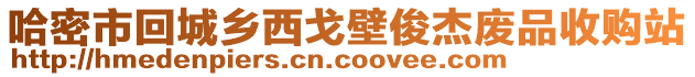 哈密市回城鄉(xiāng)西戈壁俊杰廢品收購站