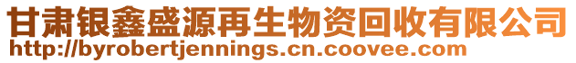 甘肅銀鑫盛源再生物資回收有限公司