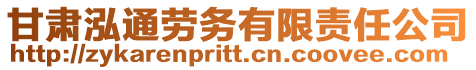 甘肅泓通勞務(wù)有限責(zé)任公司