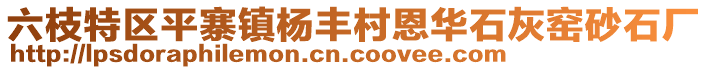 六枝特區(qū)平寨鎮(zhèn)楊豐村恩華石灰窯砂石廠