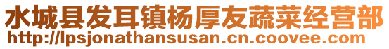 水城縣發(fā)耳鎮(zhèn)楊厚友蔬菜經(jīng)營部