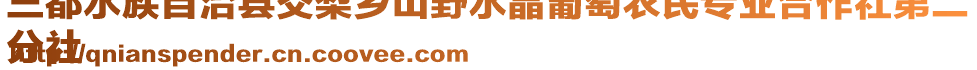 三都水族自治縣交梨鄉(xiāng)山野水晶葡萄農(nóng)民專業(yè)合作社第二
分社